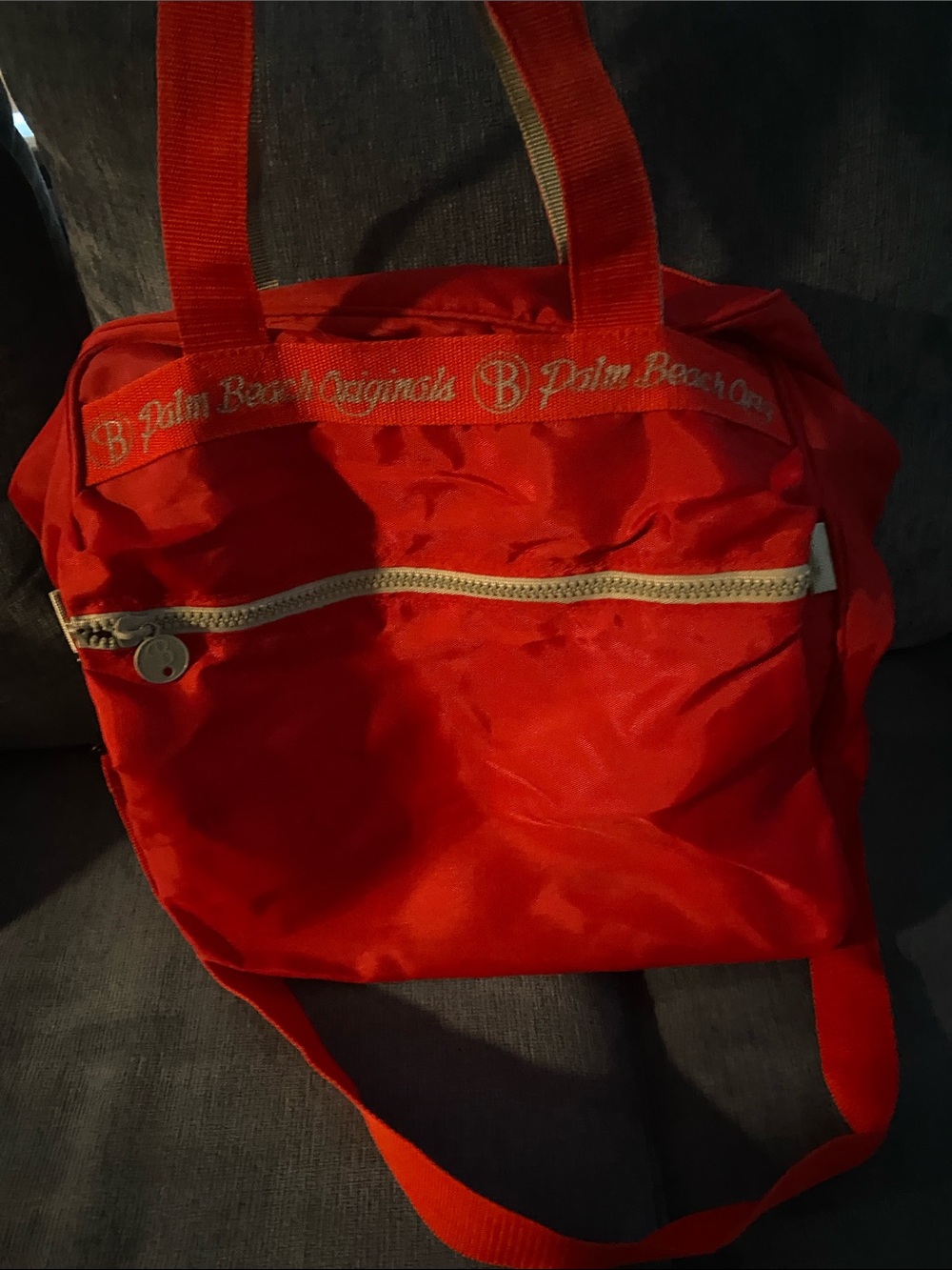 Palm Beach Originals Red Nylon zipper Tote travel bag